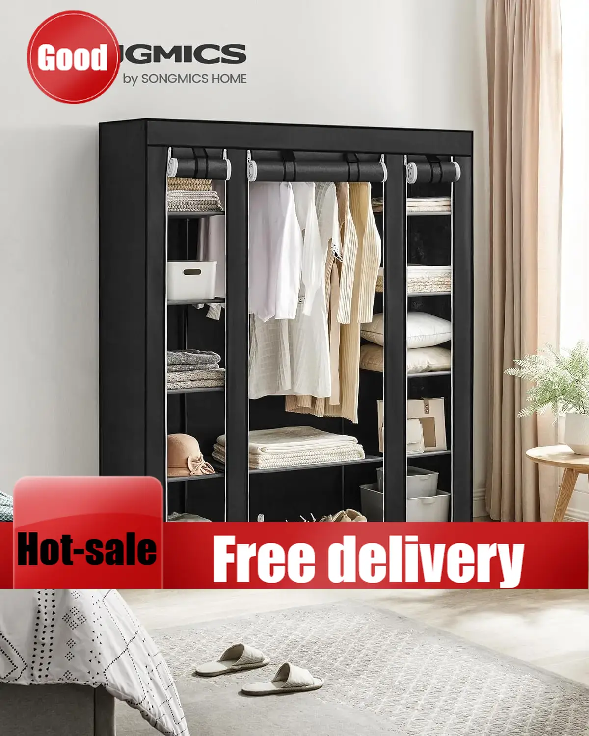 Wardrobe Closet Portable Fabric Cover - Cheng-Closet Wardrobe, Portable Closet for Bedroom,