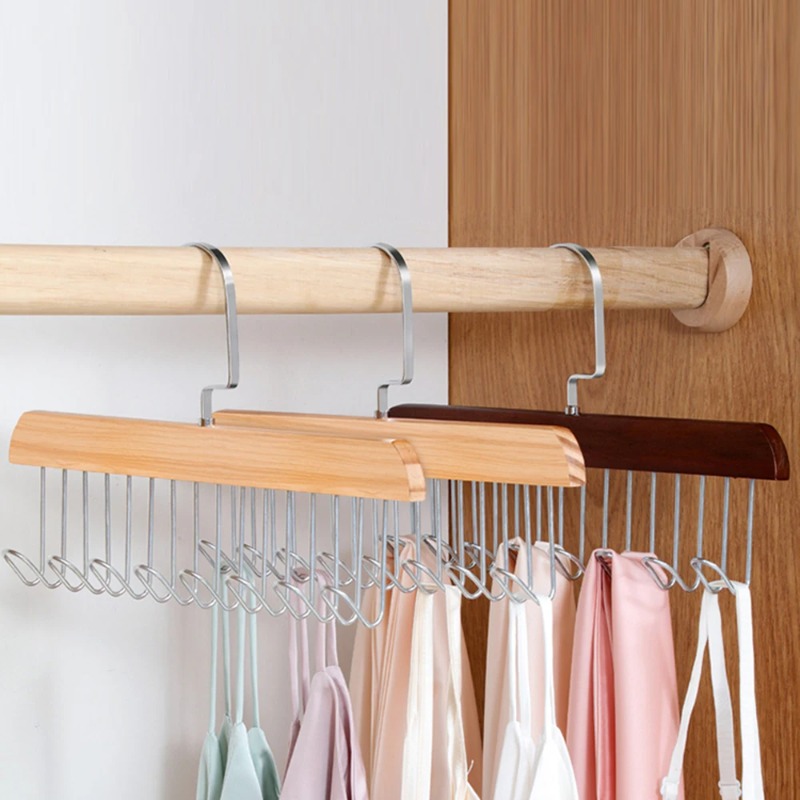 Bedroom Furniture - Solid Wood Eight-hook Hanger Multifunctional Underwear