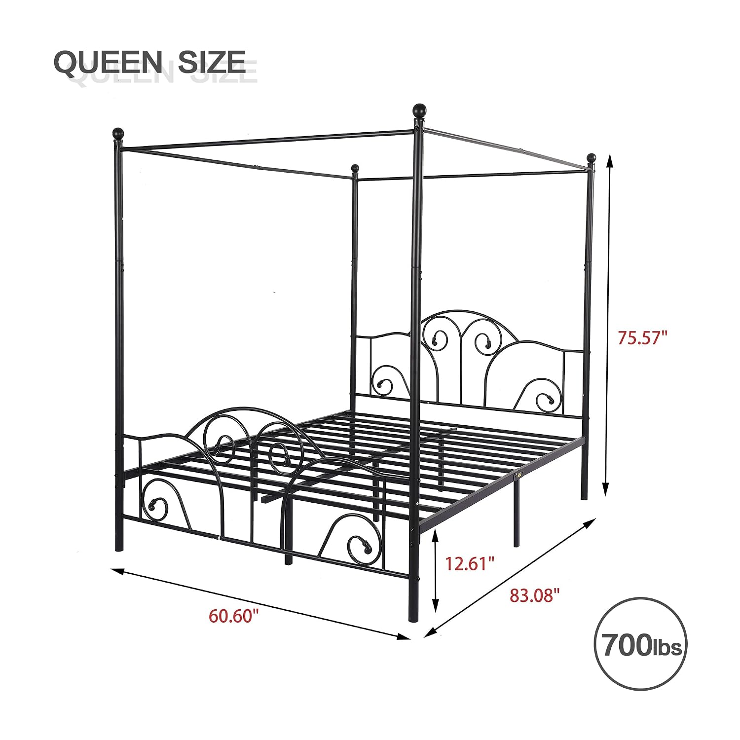 Queen Size Metal Canopy Bed Fr - đánh giá và giá Canopy Bed Frame Metal Queen