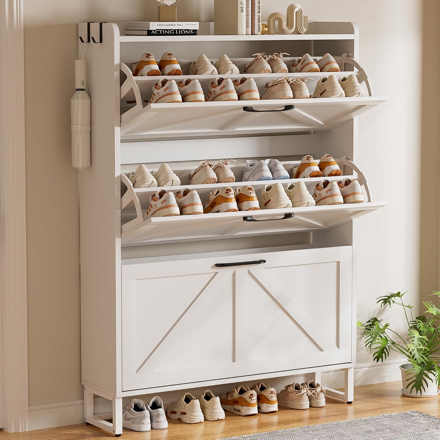 Narrow Shoe Cabinet 3 Flip Dra - đánh giá và giá Shoe Rack Cabinet Narrow Entryway