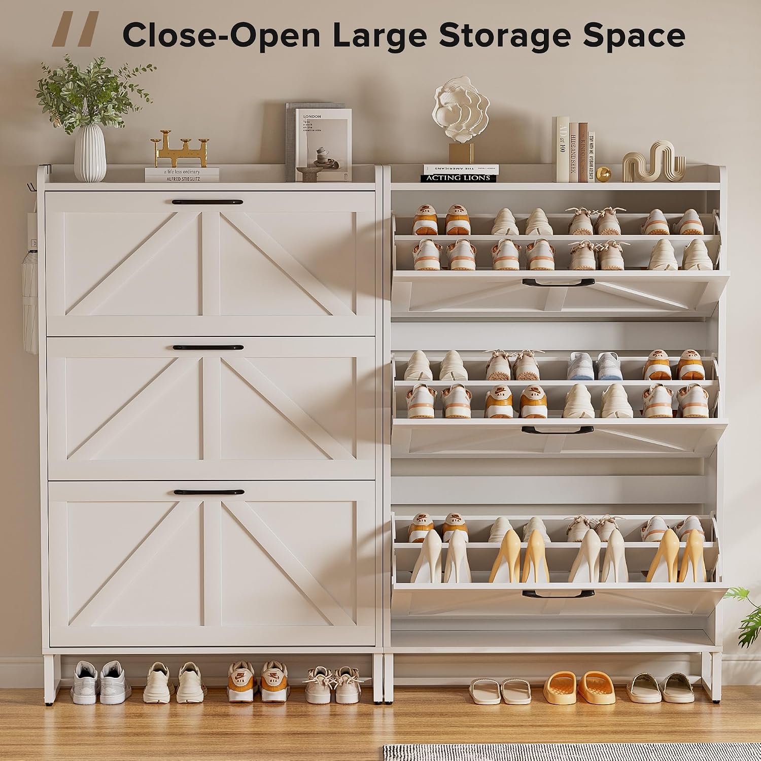 Narrow Shoe Cabinet 3 Flip Dra - đánh giá và giá Shoe Rack Cabinet Narrow Entryway