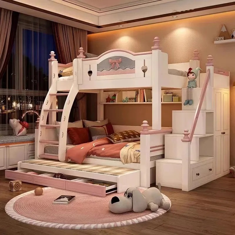 Cheap Customized Solid Wooden  - đánh giá và giá Bunk Bed With Stairs And Slide