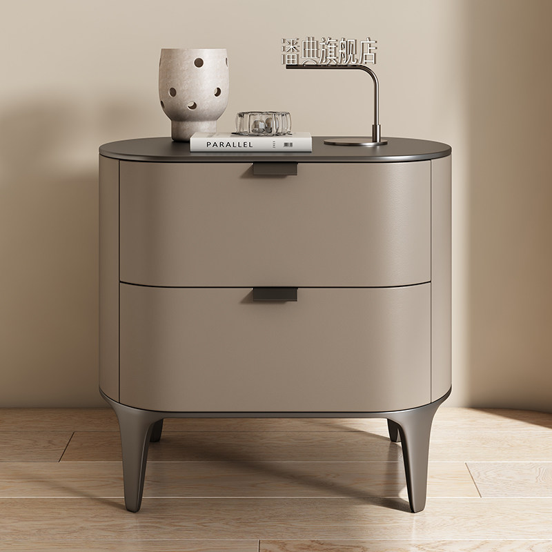 Luxury Nightstands Microfiber  - đánh giá và giá Solid Wood Nightstand 2 Drawers