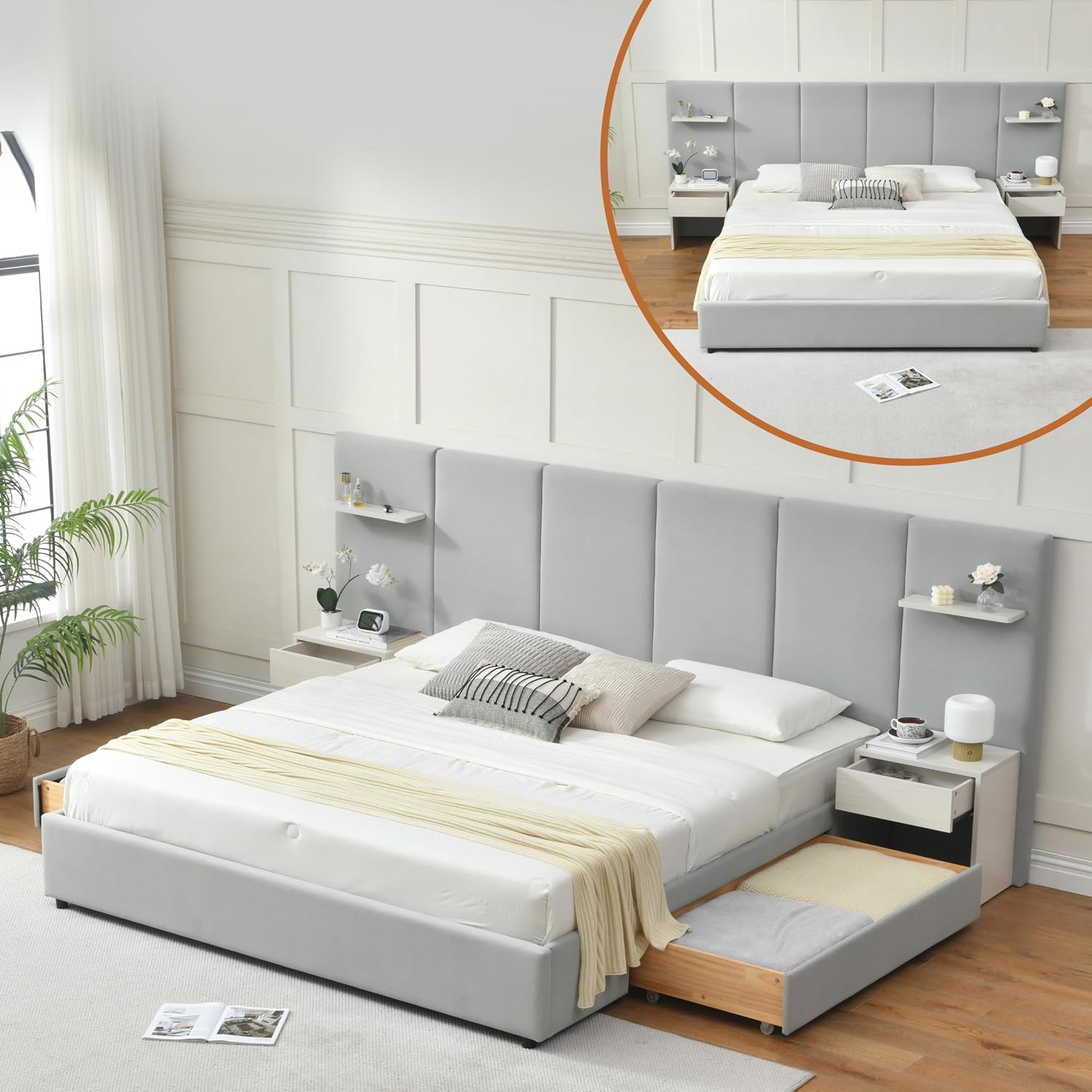King Size Bed Frame with Stora - đánh giá và giá King Size Bed Frame With Storage Drawers