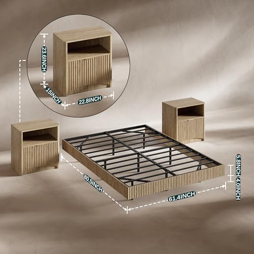 Bedroom Set, Queen Floating Be - đánh giá và giá Floating Nightstand With Led Light