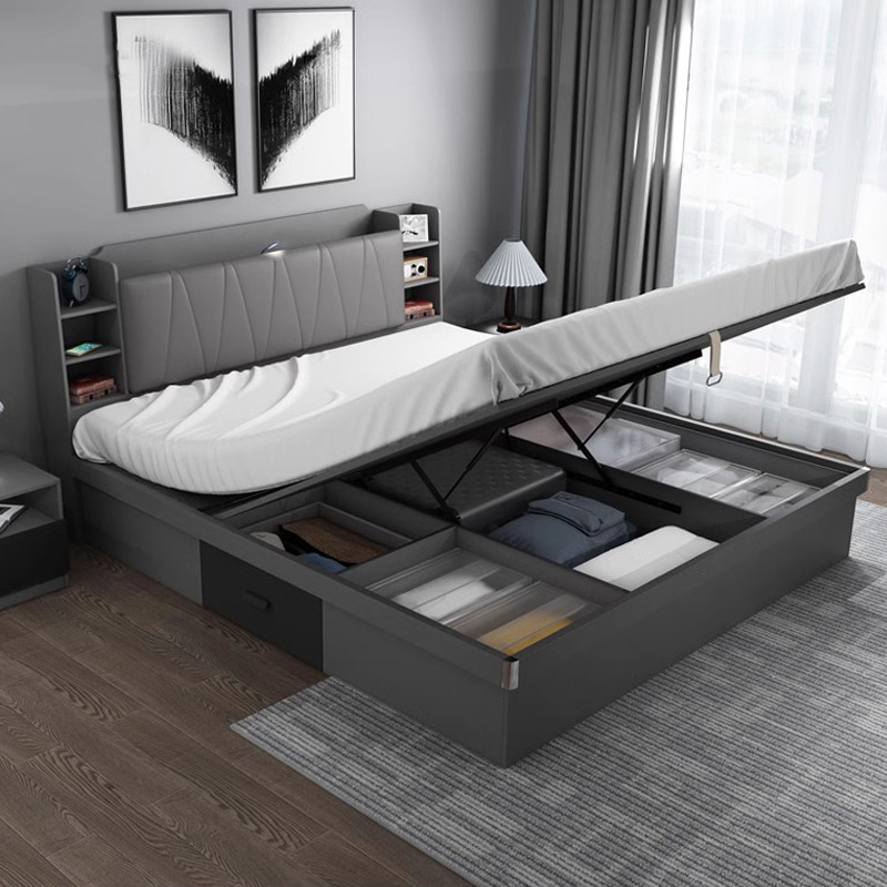 Wooden Modern Sets Hydraulic L - đánh giá và giá King Size Bed Frame With Storage Drawers