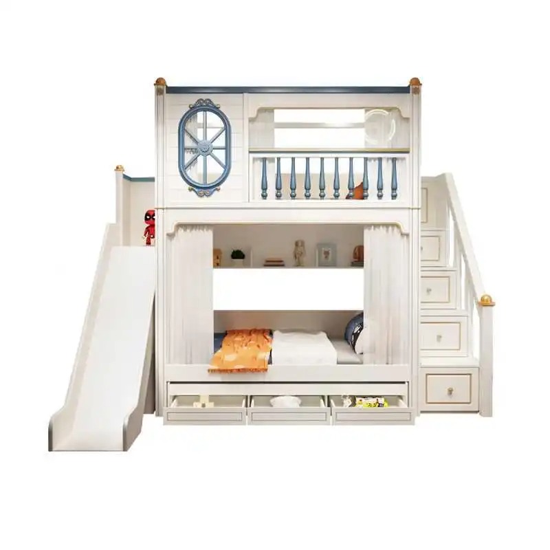 -For Luxury Kids Bedroom Furni - đánh giá và giá Bunk Bed With Stairs And Slide