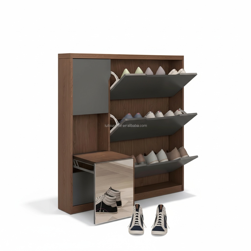 Slim Shoe Cabinet, 17cm/6.7 in - đánh giá và giá Shoe Rack Cabinet Narrow Entryway