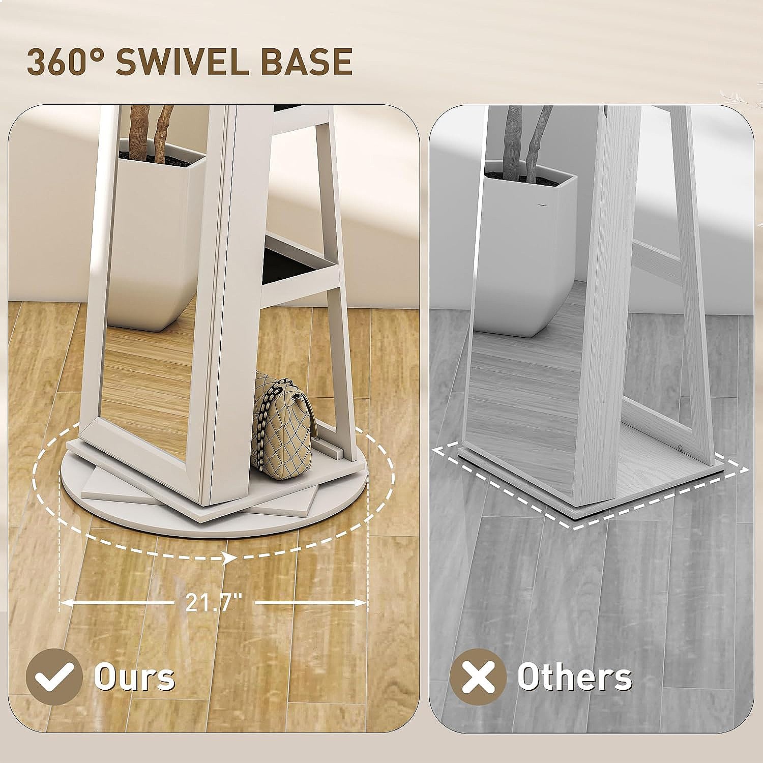 HOMCOM 360° Swivel Lockable Je - đánh giá và giá Full Length Mirror Jewelry Armoire