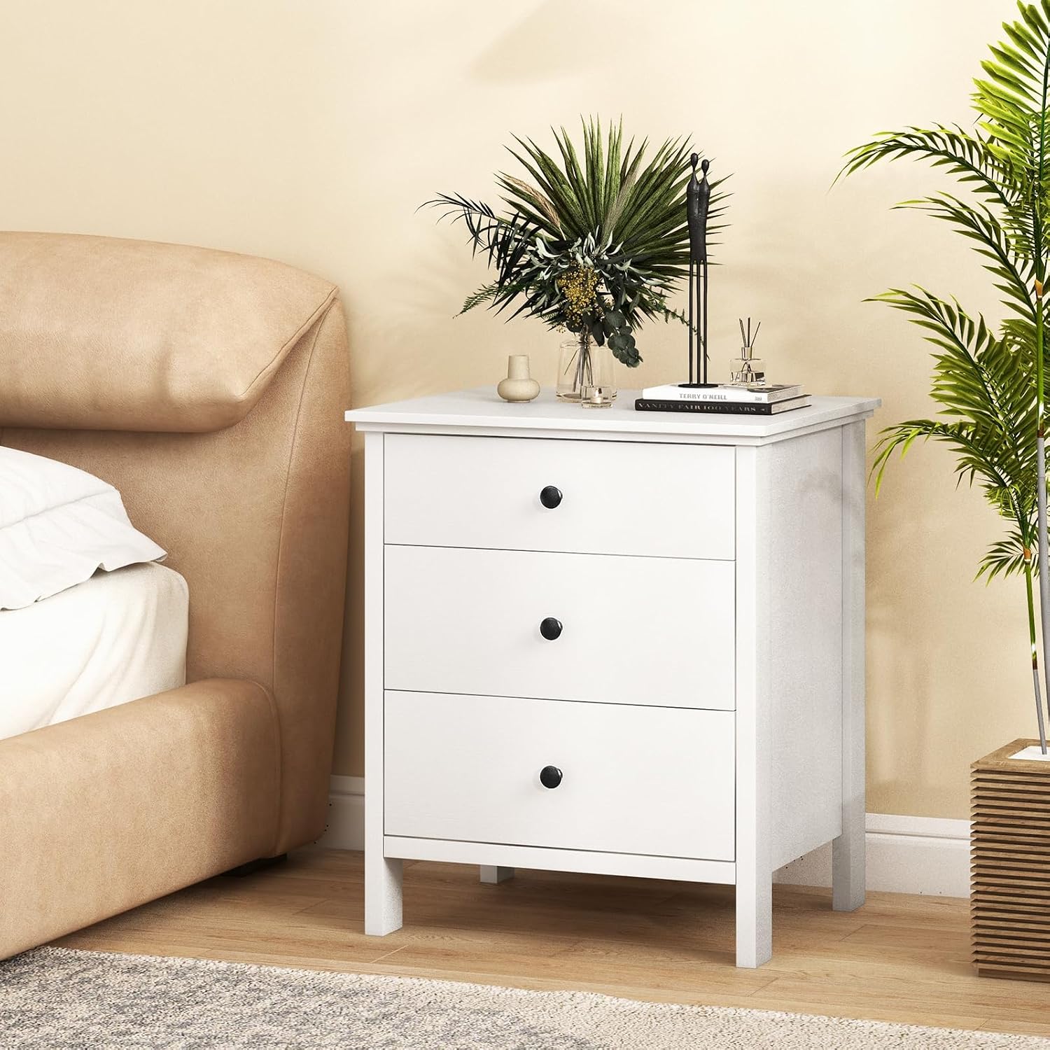 Nightstand with 3 Drawers Set  - đánh giá và giá Solid Wood Nightstand 2 Drawers