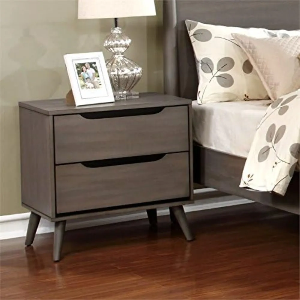 For 2-Drawer Mid-Century Solid - đánh giá và giá Solid Wood Nightstand 2 Drawers