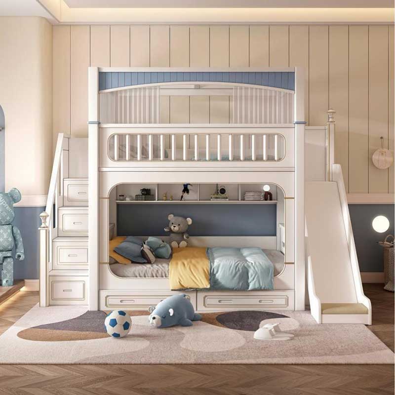 &Modern House White Boys Girl  - đánh giá và giá Bunk Bed With Stairs And Slide